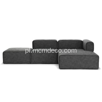 Sofa segmentowa w kolorze szarym z szarego włókna węglowego